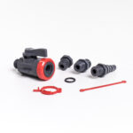 Kugleventil 1/4"  PVC. komplet med fittings.