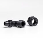 Adapter 90º ¼"x8/10 mm. m/omløber